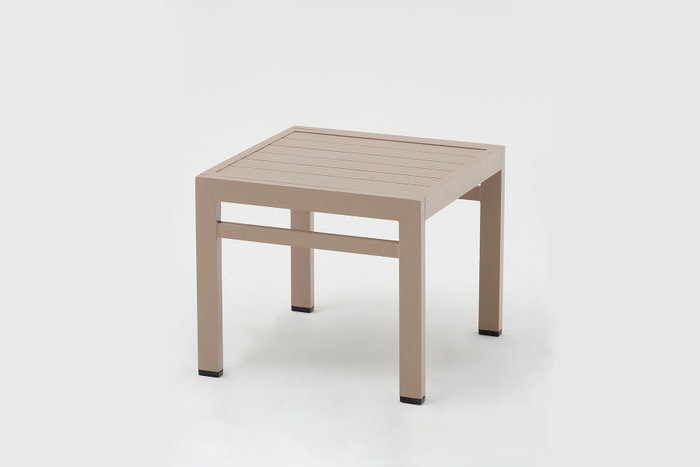 Hanah Home Conjunto de Tumbona y Mesa Lateral Beige